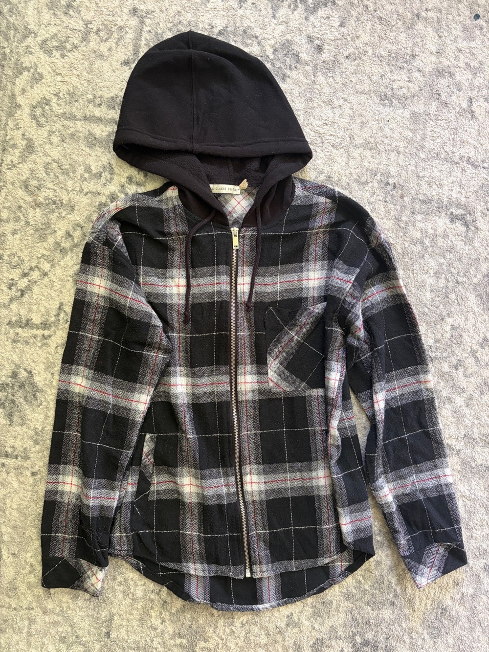 Plaid zip up hoodie